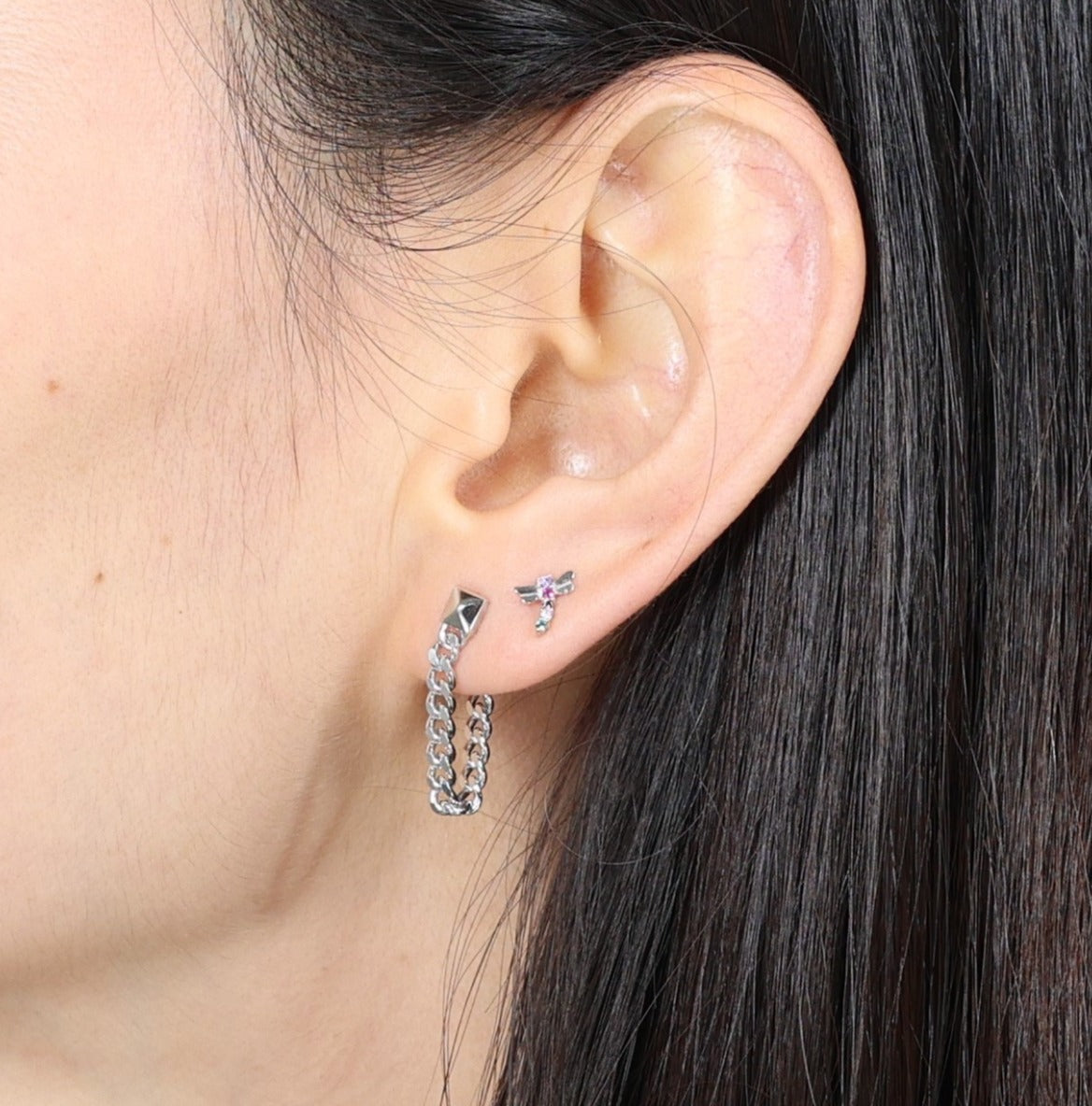 Link Chain Drop Tassel Stud image 1