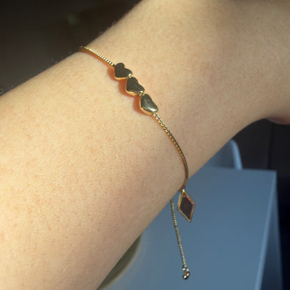 Three Heart Bracelet Sterling Silver