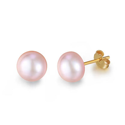 Pink Pearl Stud Earrings