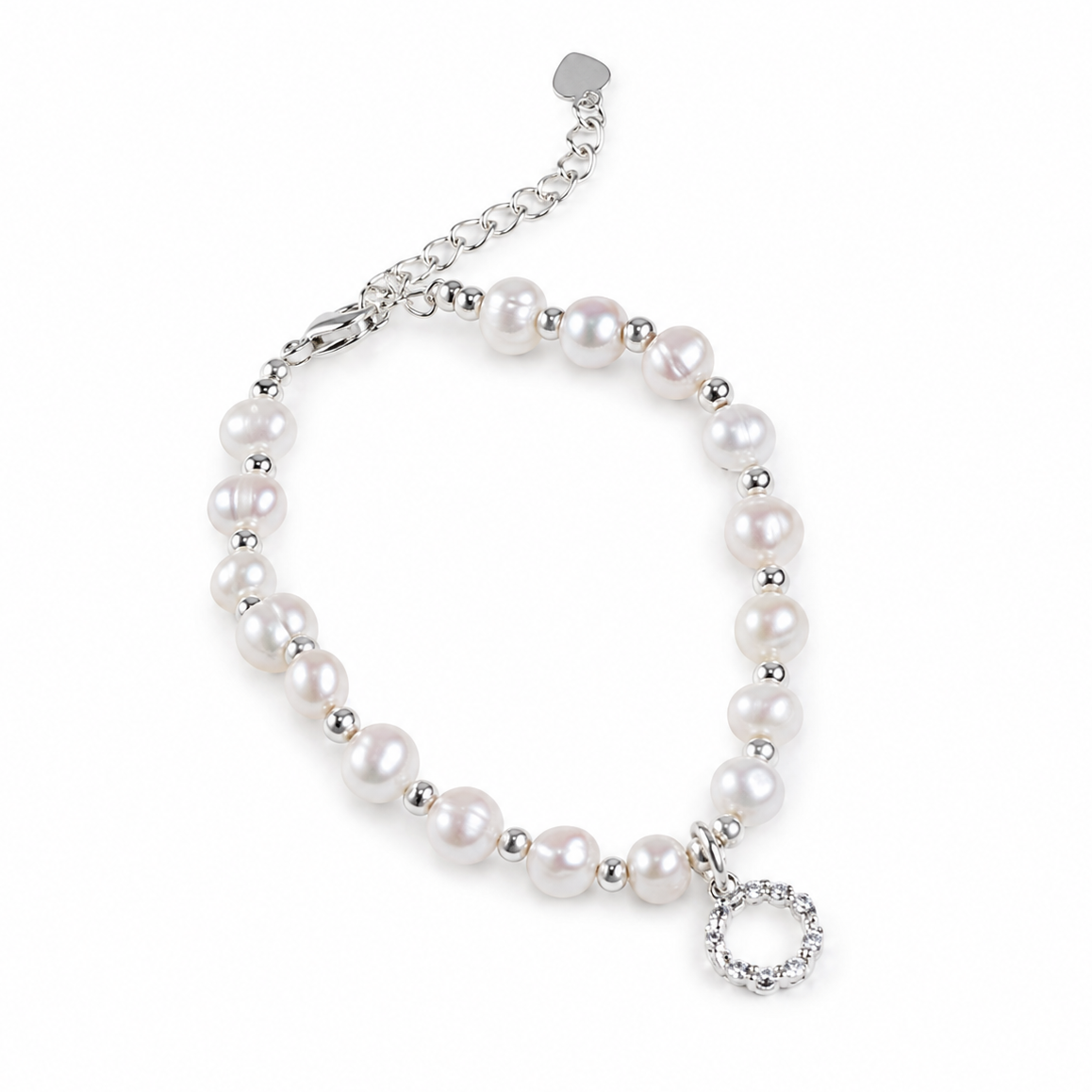 Elegant Pearl Bracelet with Charm