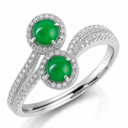 Emerald green Jade ring