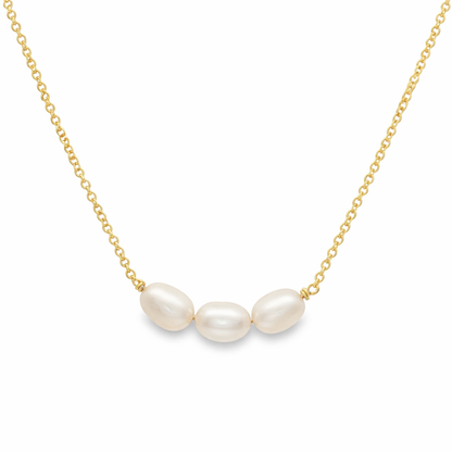 3 Pearl Vermeil Necklace
