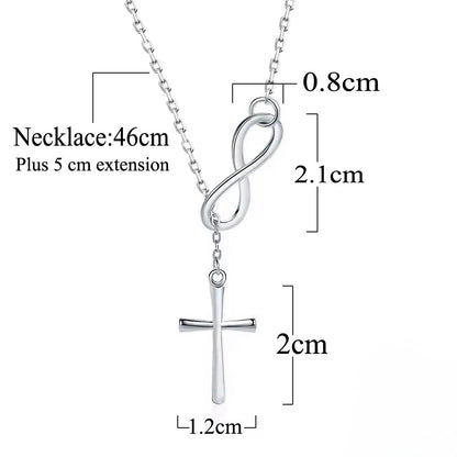 Cross & Infinity Necklace Sterling Silver