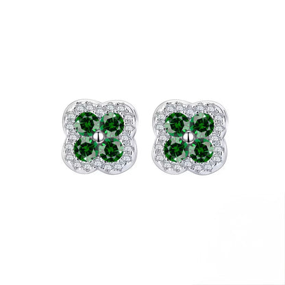 Flower Stud Earrings Sterling Silver