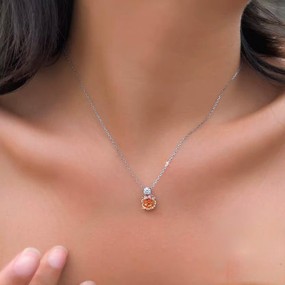 Champagne Rose CZ Pendant Necklace