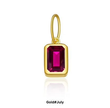 Birthstone Charm 925 Sterling Silver