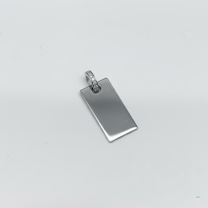 Engravable Rectangle Tag Pendant Necklace