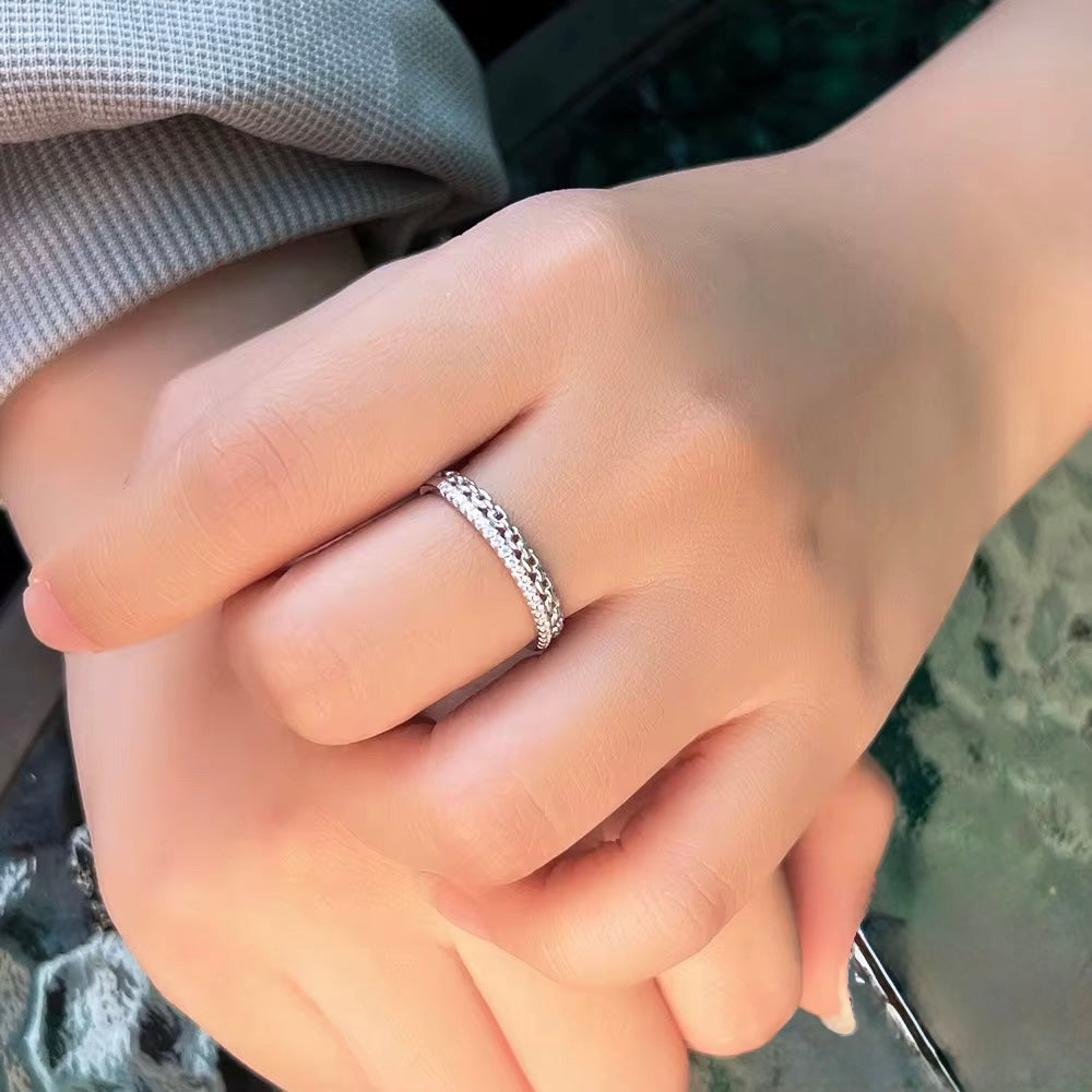 Pavé CZ Stackable Ring Sterling Silver