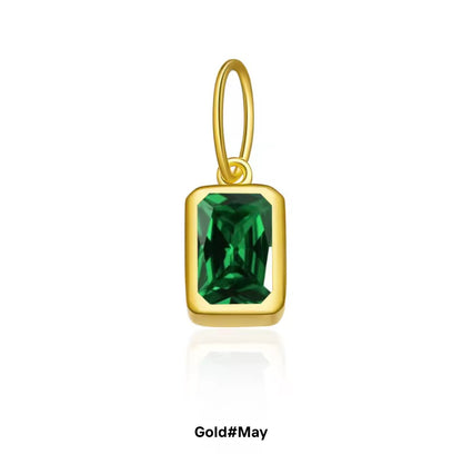 Birthstone Charm 925 Sterling Silver