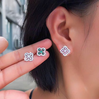 Four-Leaf Clover Stud Earrings Sterling Silver
