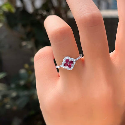 Four-Leaf Clover Ring Sterling Silver
