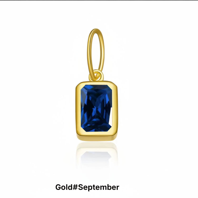 Birthstone Charm 925 Sterling Silver