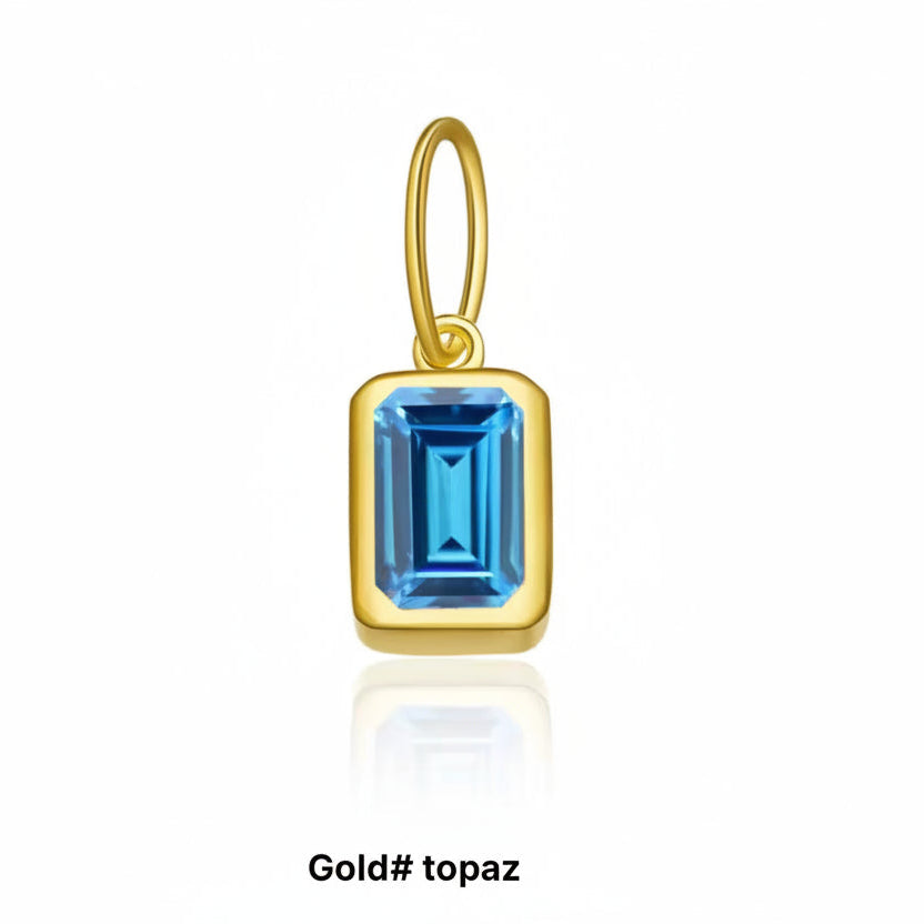 Birthstone Charm 925 Sterling Silver
