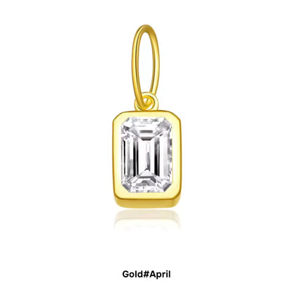 Birthstone Charm 925 Sterling Silver