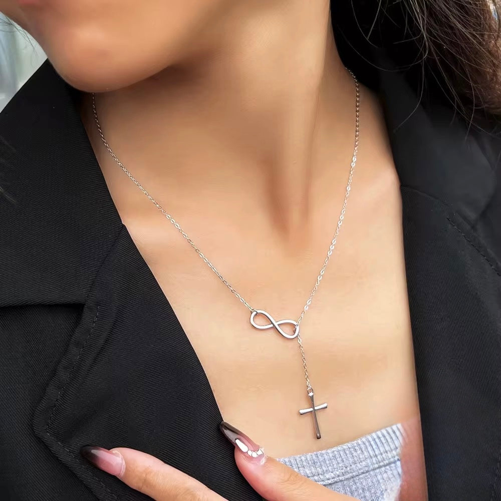Cross & Infinity Necklace Sterling Silver