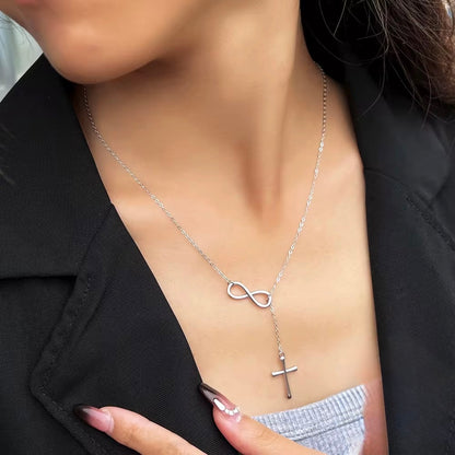 Cross & Infinity Necklace Sterling Silver