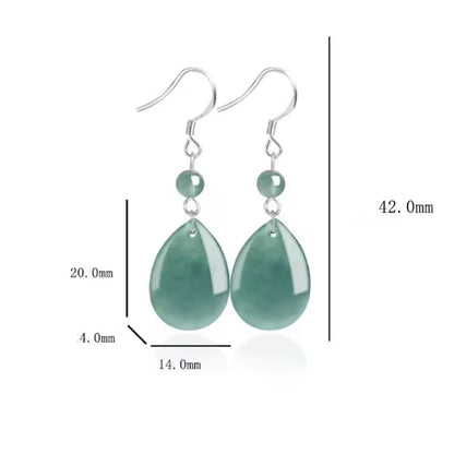 Natural Jadeitea Water droplets Earrings