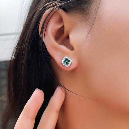 Flower Stud Earrings Sterling Silver