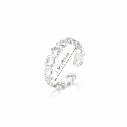 Open Hearts Toe Ring — Sterling Silver