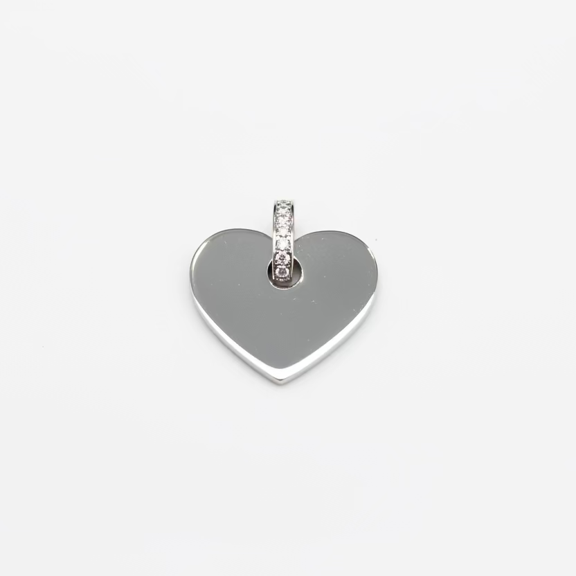 Engravable Heart Tag Pendant Necklace