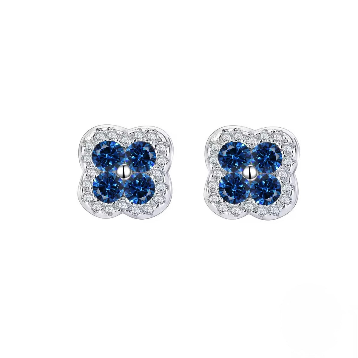 Flower Stud Earrings Sterling Silver