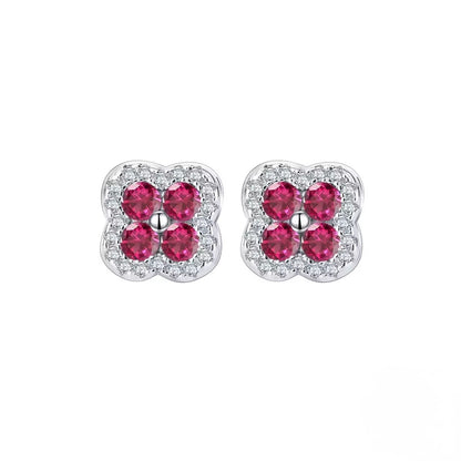 Flower Stud Earrings Sterling Silver