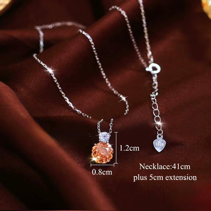 Champagne Rose CZ Pendant Necklace