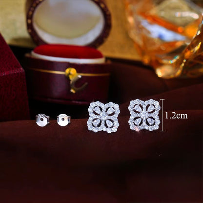 Four-Leaf Clover Stud Earrings Sterling Silver