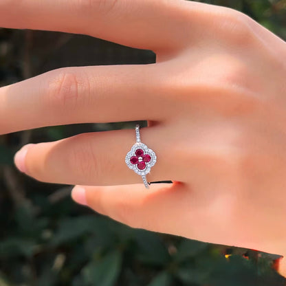 Four-Leaf Clover Ring Sterling Silver