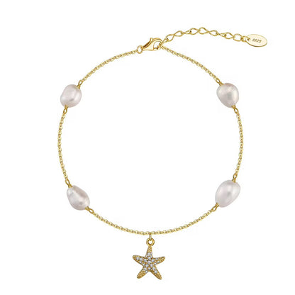 Pearl & Starfish anklet