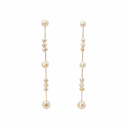 Long Drop Pearl Earrings
