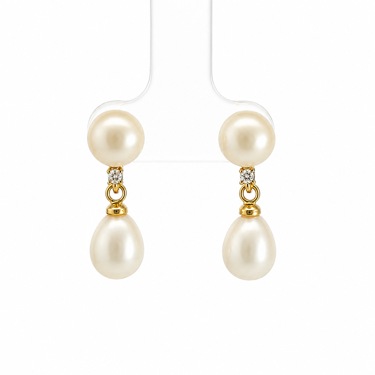 Pearl Drop Stud Earrings