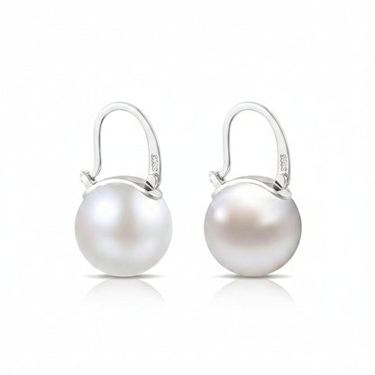 Edison Round Pearl Sterling Silver Earrings