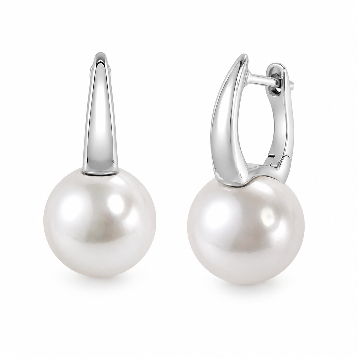 Edison Round Pearl Sterling Silver Earrings