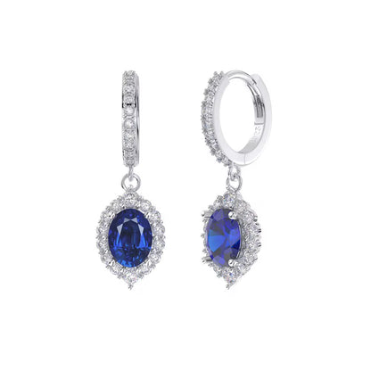 Sapphire Dangle Earrings in 925 Sterling Silver