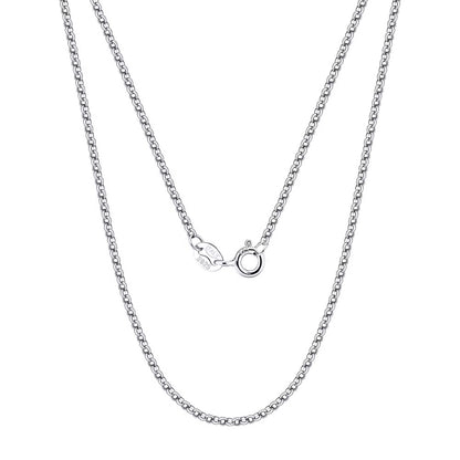 Circle Rolo Link Chain Necklace 1.5mm 22inch