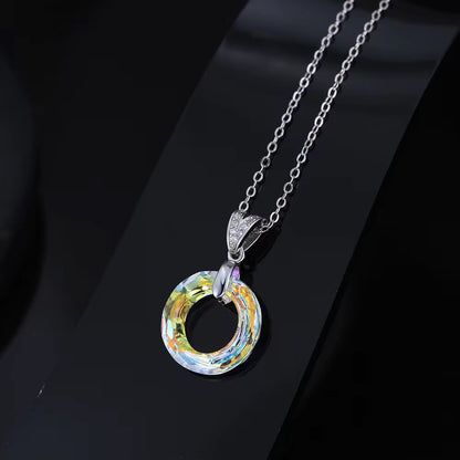 Circle Swarovski Necklace in 925 Sterling Silver