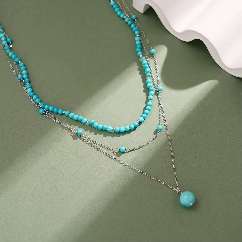 Turquoise Necklace 925 Sterling Silver