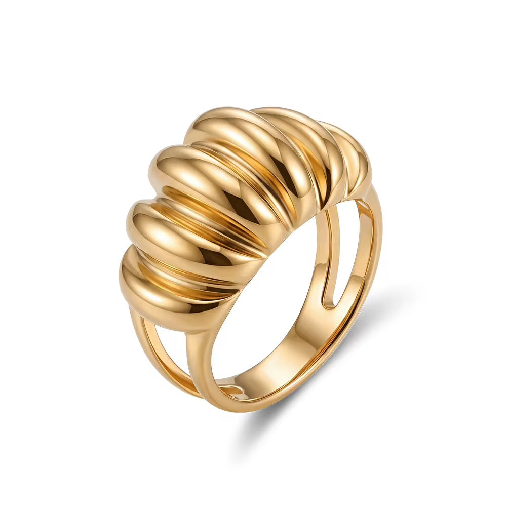 Chunky Croissant Ring Stainless Steel