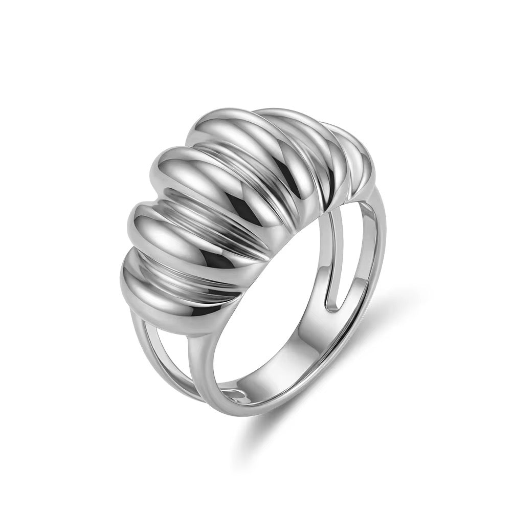 Chunky Croissant Ring Stainless Steel