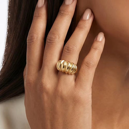 Chunky Croissant Ring Stainless Steel