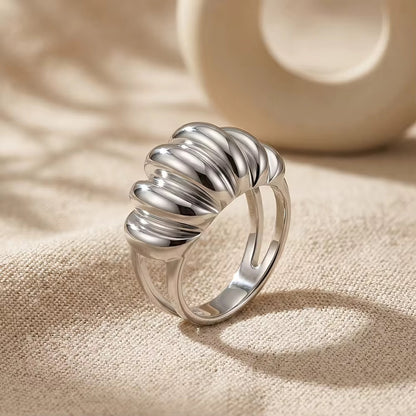 Chunky Croissant Ring Stainless Steel