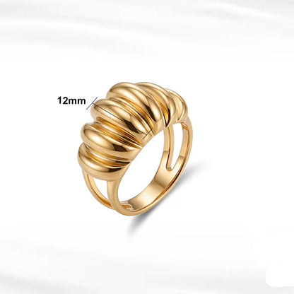 Chunky Croissant Ring Stainless Steel