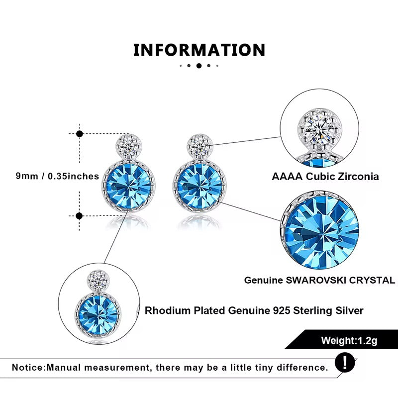 Swarovski Stud Earrings in Sterling Silver
