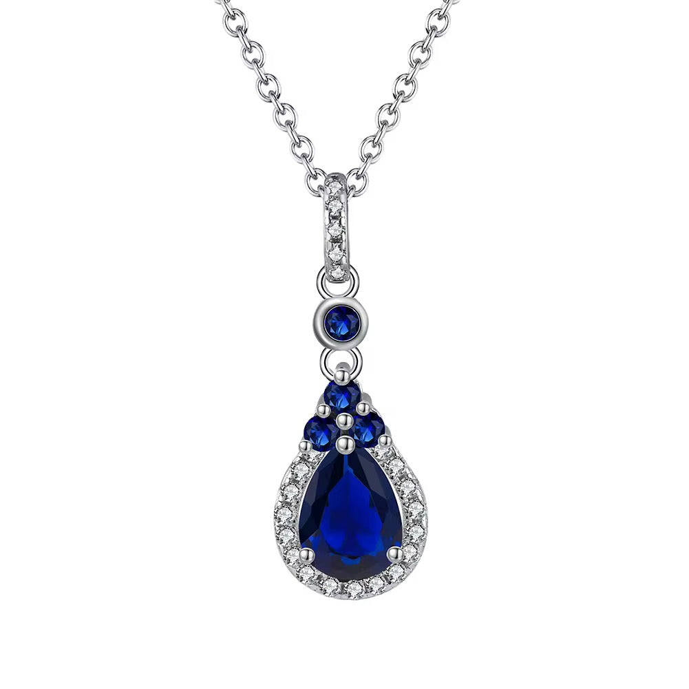 Sapphire Necklace in 925 Sterling Silver