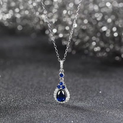 Sapphire Necklace in 925 Sterling Silver