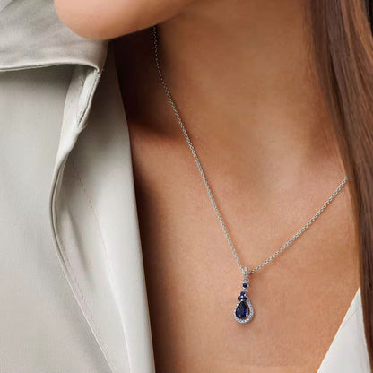 Sapphire Necklace in 925 Sterling Silver