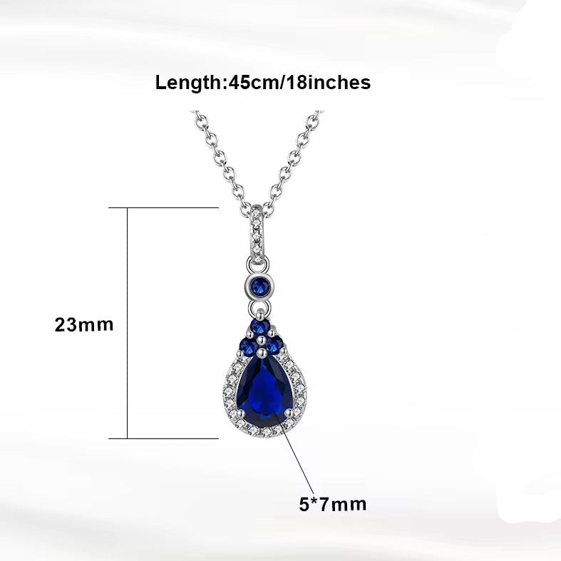 Sapphire Necklace in 925 Sterling Silver