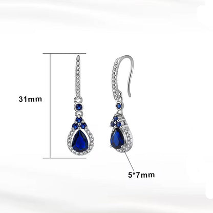 Sapphire Earrings in 925 Sterling Silver
