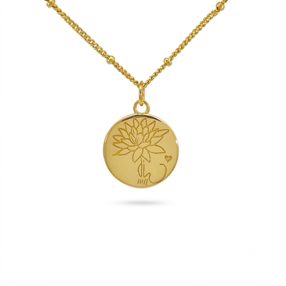 Birth Flower Necklace 925 Sterling Silver
